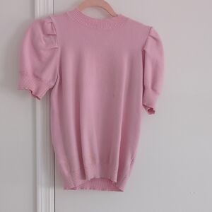 Pink Puff Sleeve Sweater